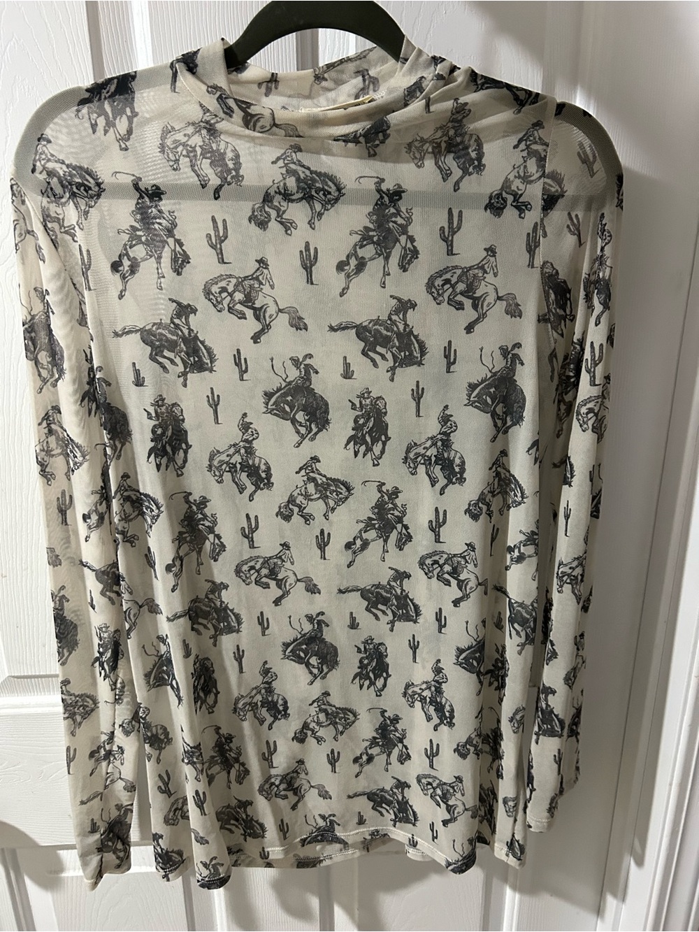 Women’s Mesh Long Sleeve Western Top